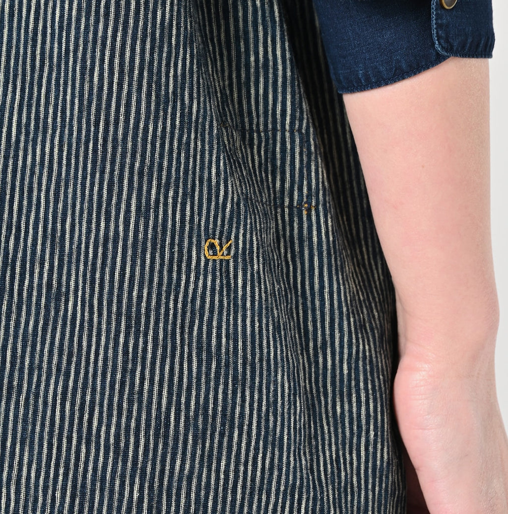 Indigo Hickory Tenjiku Grandpa Pull Shirt Detail