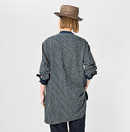 Indigo Hickory Tenjiku Grandpa Pull Shirt Female Model