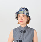Indian Linen Madras Patchwork Hat Female Model