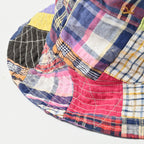 Indian Linen Madras Patchwork Hat Detail