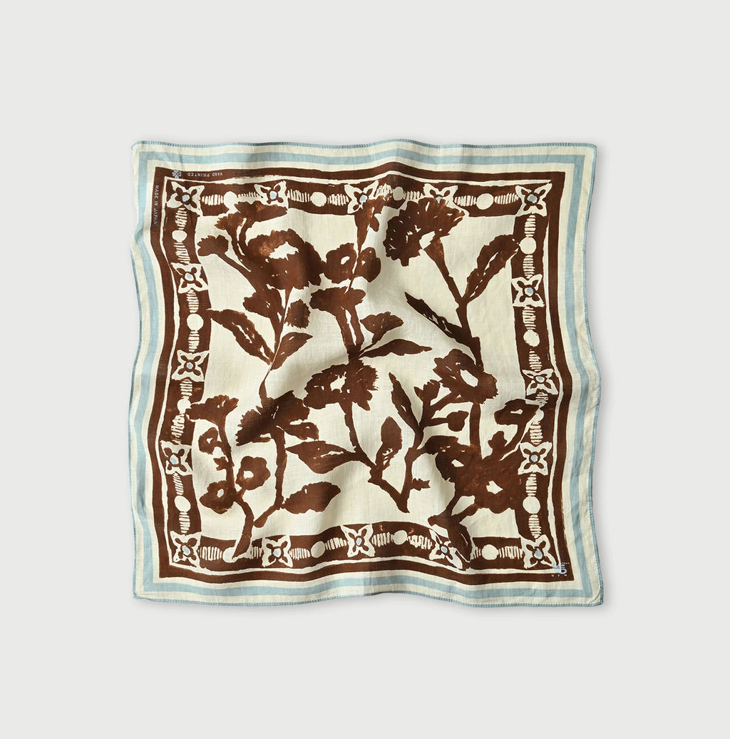 Linen Flax Flower Bandana Beige