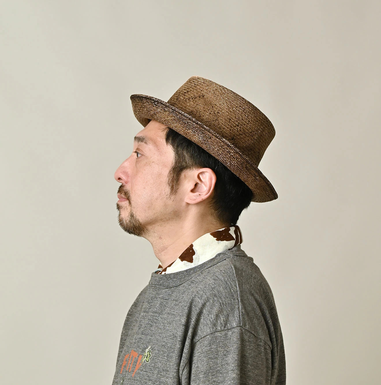 Linen Flax Flower Bandana Male Model