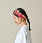 Linen Flax Flower Bandana Female Model