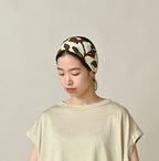 Linen Flax Flower Bandana Female Model