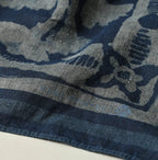 Indigo Linen Flax Flower Bandana Detail