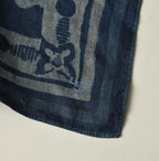 Indigo Linen Flax Flower Bandana Detail