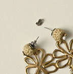 Twin Flower Pierced Earrings Detail