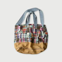 Indian Linen Patchwork Tote Bag