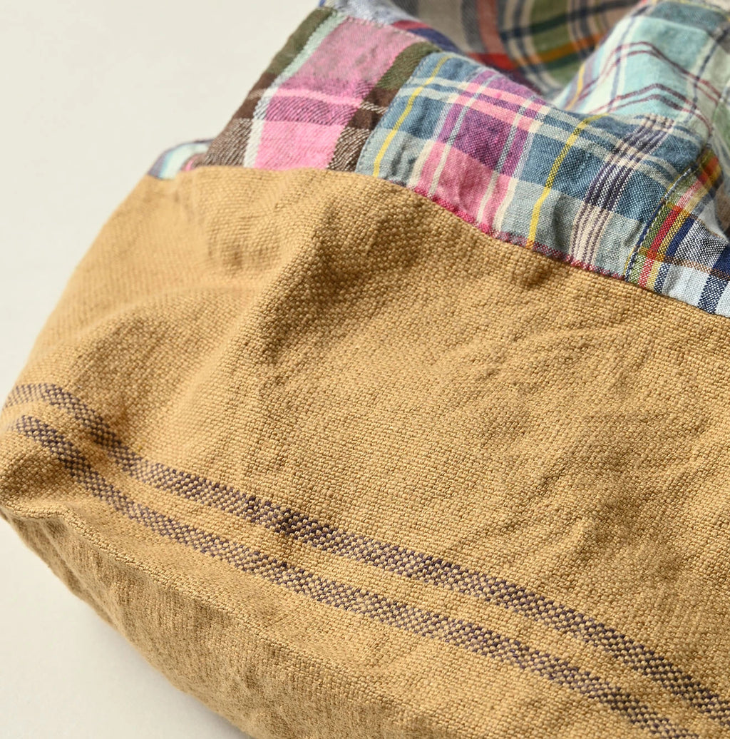 Indian Linen Patchwork Tote Bag Detail