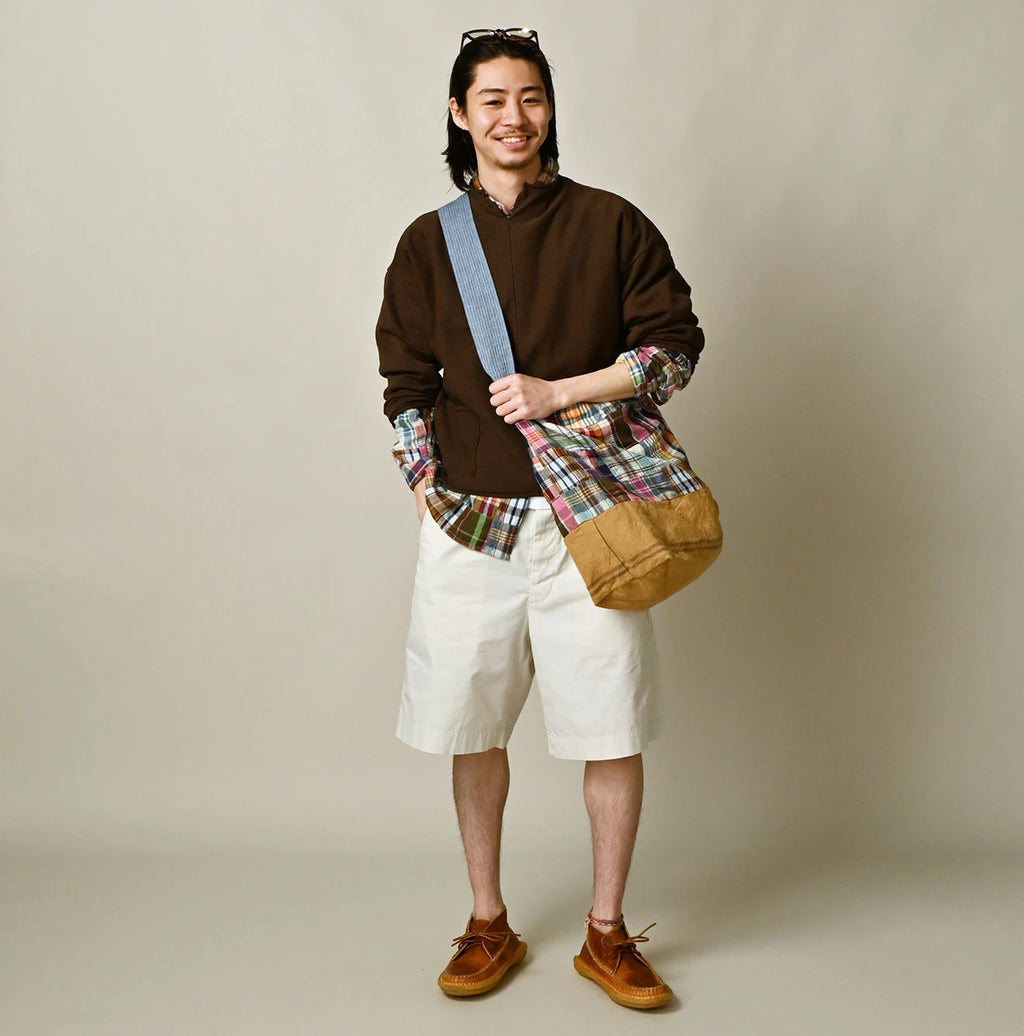 Indian Linen Patchwork Tote Bag Male Model