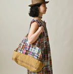 Indian Linen Patchwork Tote Bag Detail