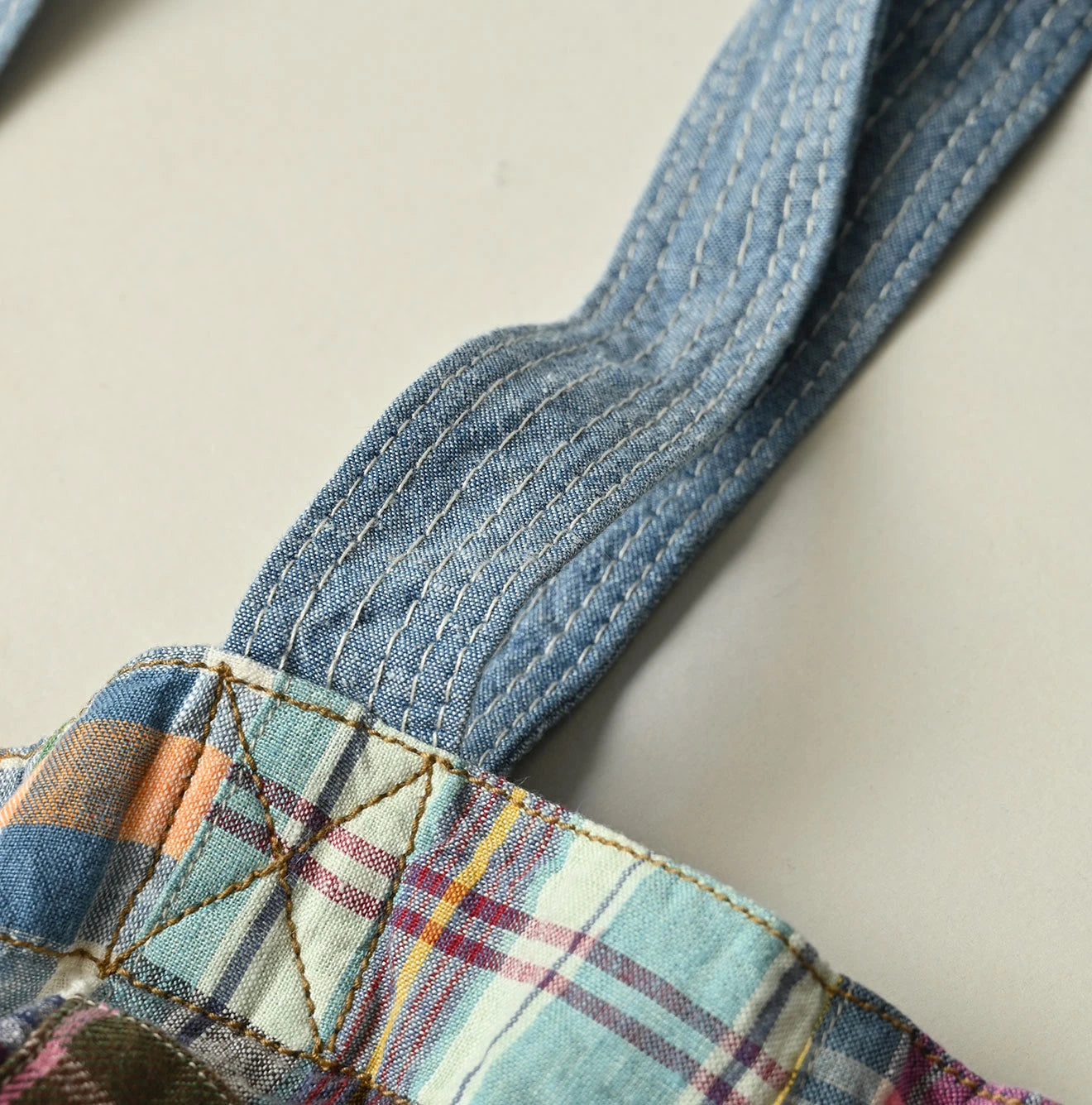 Indian Linen Patchwork Tote Bag Detail