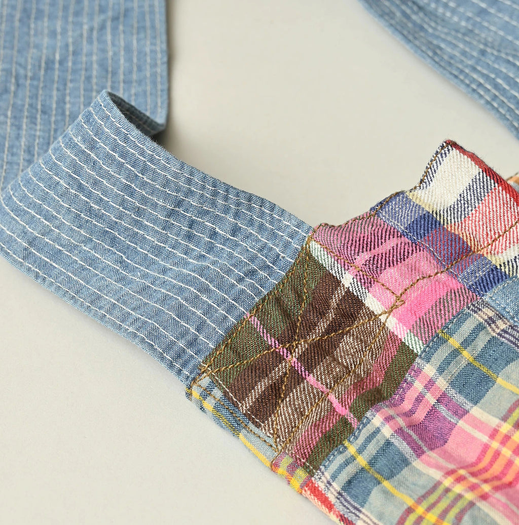 Indian Linen Patchwork Tote Bag Detail