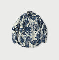 Indigo Eastern Aloha 908 Ocean Petit Collar Flannel Pull Shirt Base Discharge Print