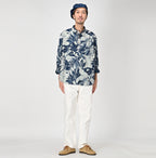 Indigo Eastern Aloha 908 Ocean Petit Collar Pull Shirt Male Model
