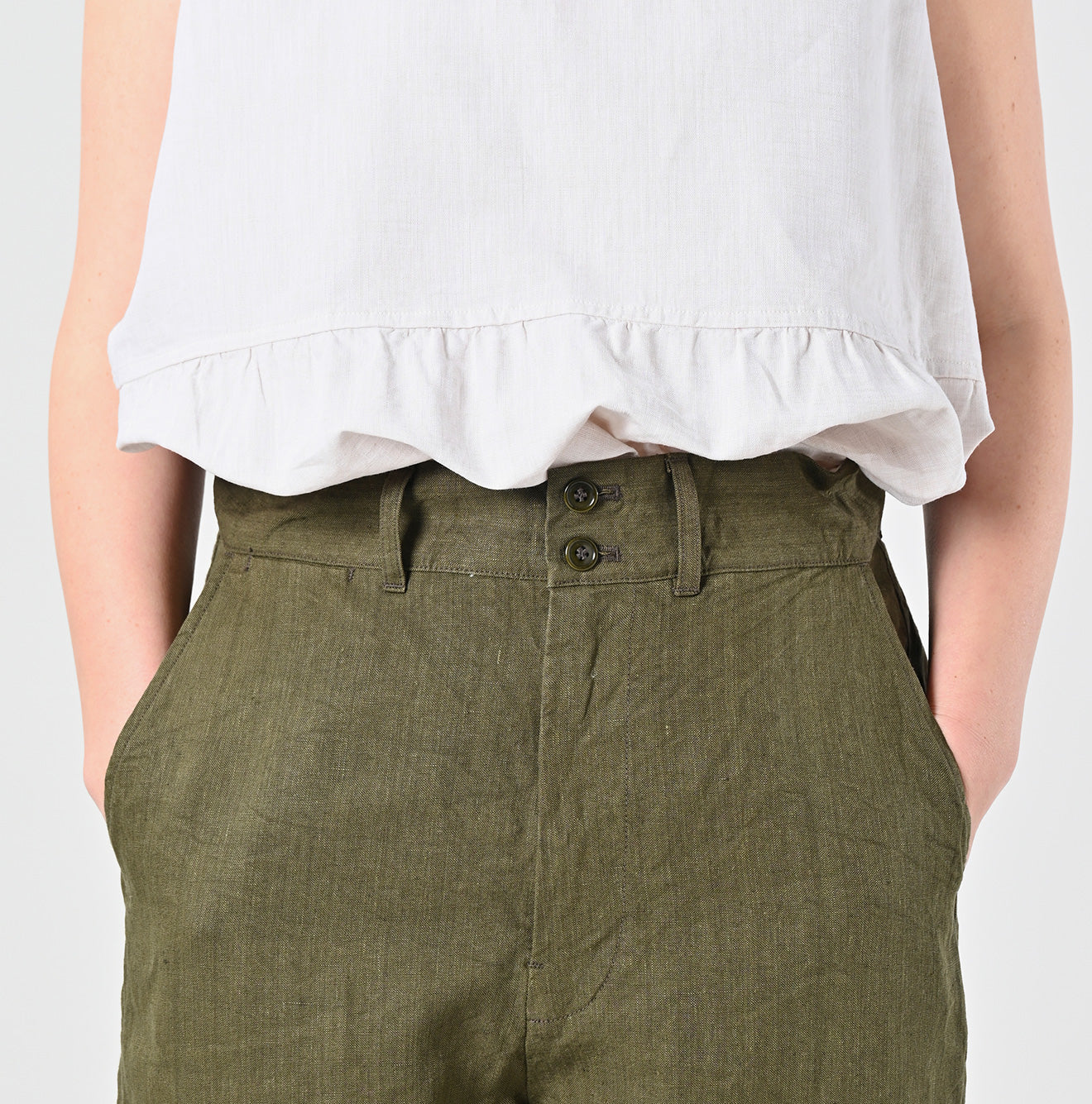 Linen Cloth 908 Nîmes Pants Detail