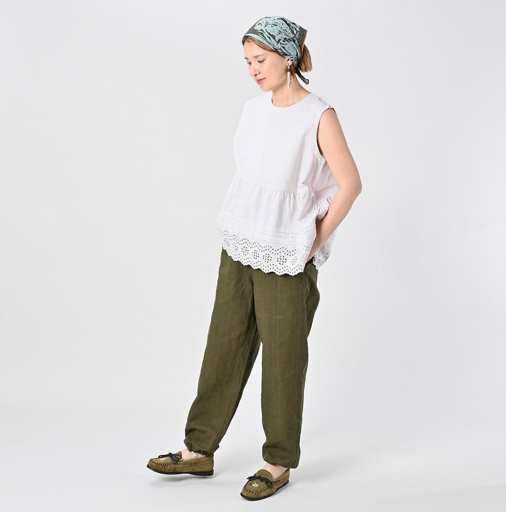 Linen Cloth 908 Nîmes Pants Female Model