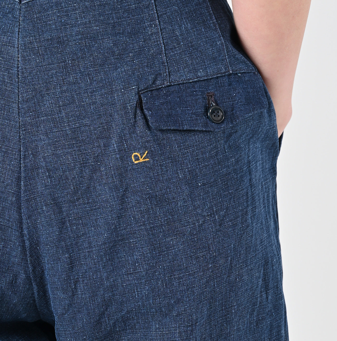 Indigo Linen Cloth 908 Nîmes Pants Detail
