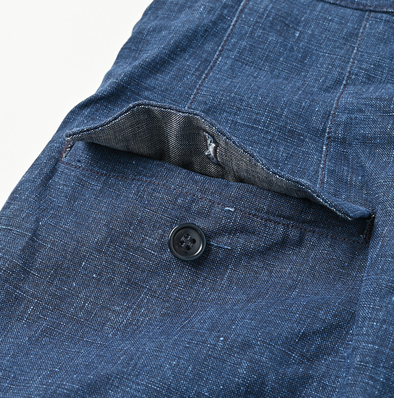 Indigo Linen Cloth 908 Nîmes Pants Detail