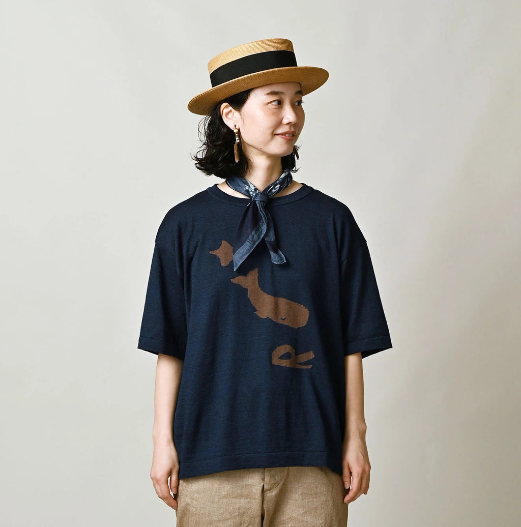 Indigo Pocoppie 908 Jacquard T-shirt