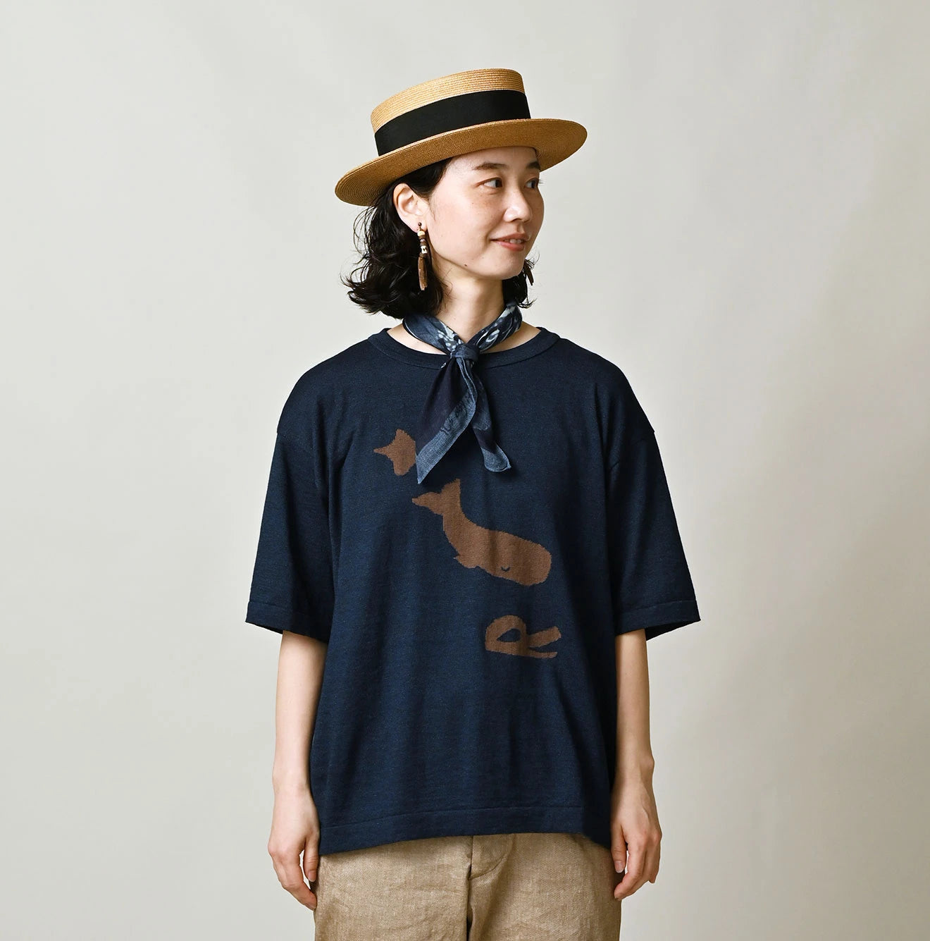 Indigo Pocoppie 908 Jacquard T-shirt
