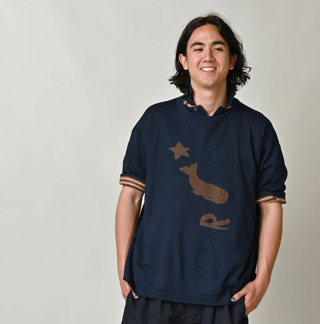 Indigo Pocoppie 908 Jacquard T-shirt