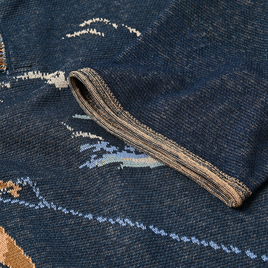 Indigo Surf Hula Girl Jacquard 908 Outer T-shirt Detail