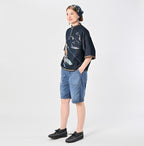 Indigo Surf Hula Girl Jacquard 908 Outer T-shirt Female Model