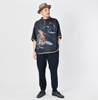 Indigo Surf Hula Girl Jacquard 908 Outer T-shirt Male Model