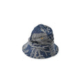 Indigo Linen Lotus Print Hat