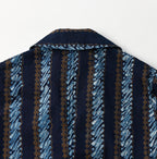 Indigo Batik Print 908 Stripe Blazer