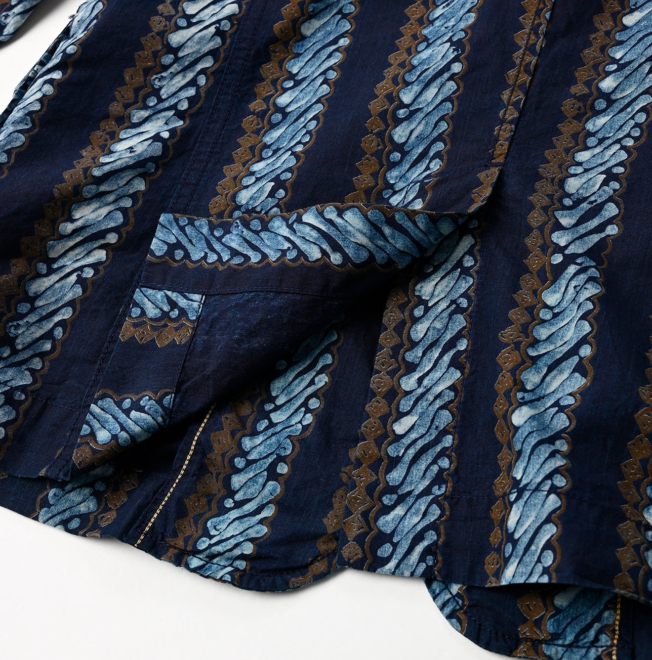 Indigo Batik Print 908 Stripe Blazer