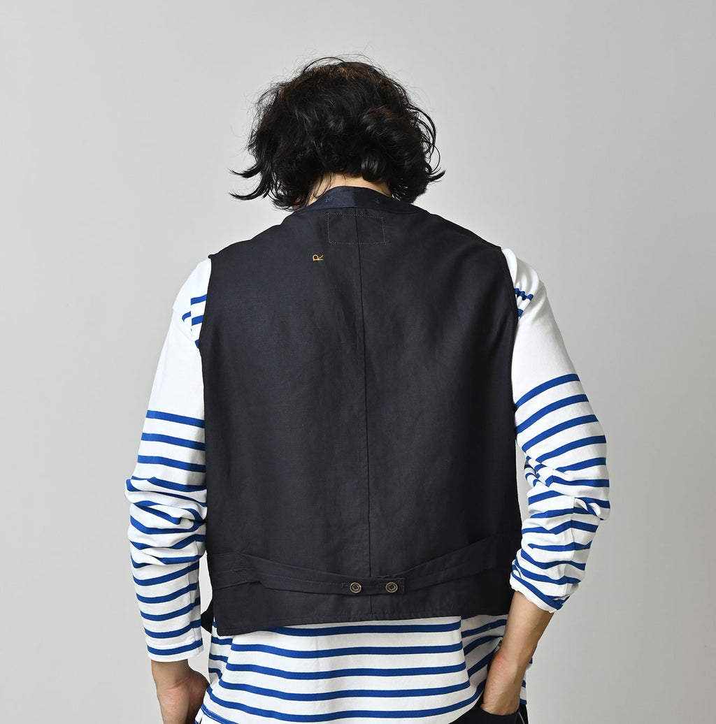 Indigo Linen Sateen 908 Vest