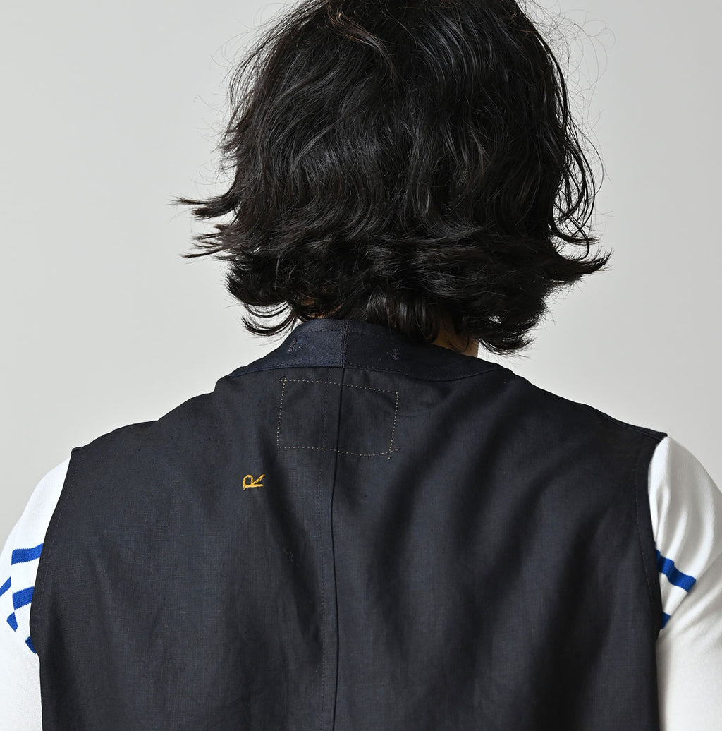Indigo Linen Sateen 908 Vest