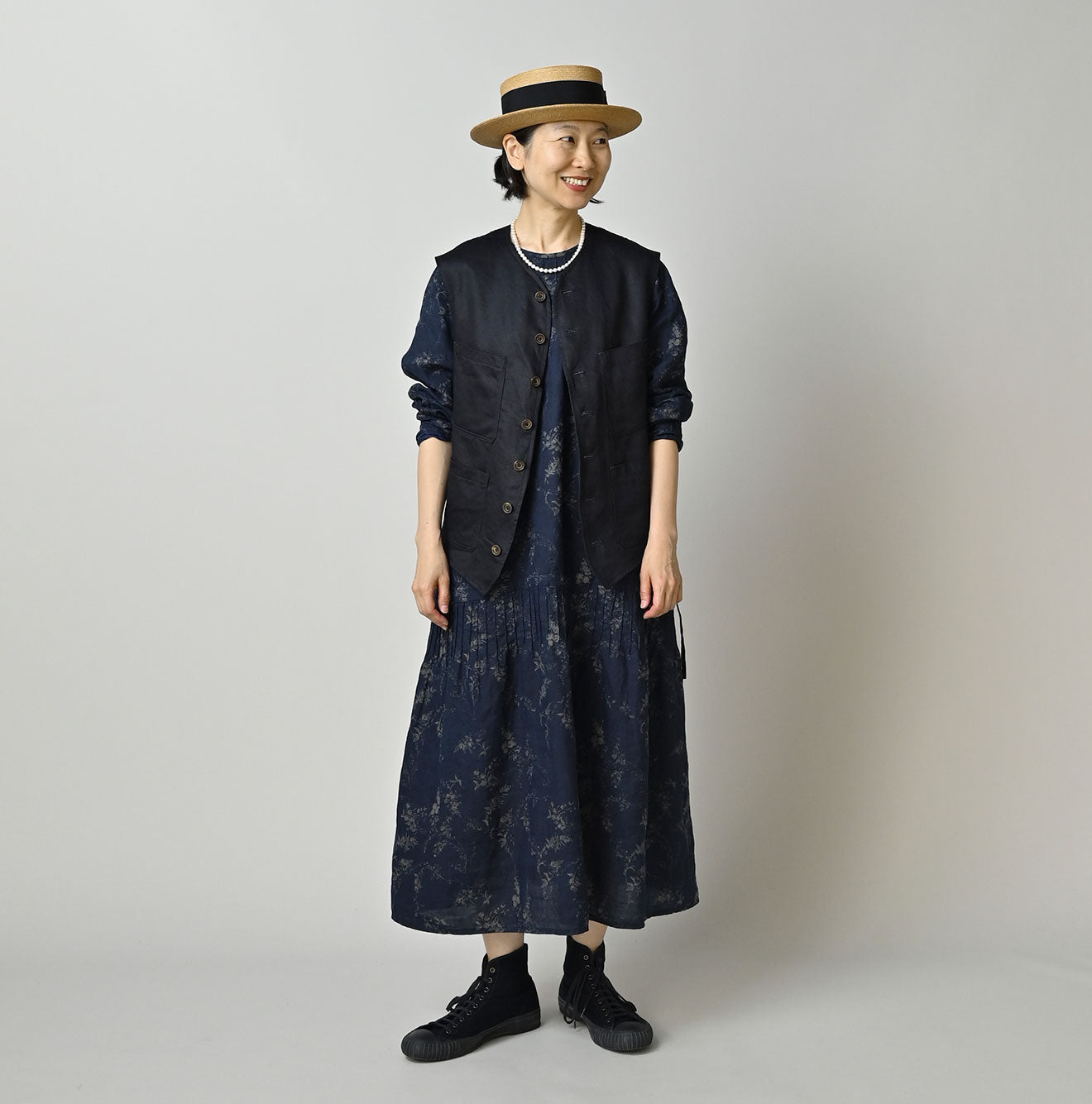 Indigo Linen Sateen 908 Vest