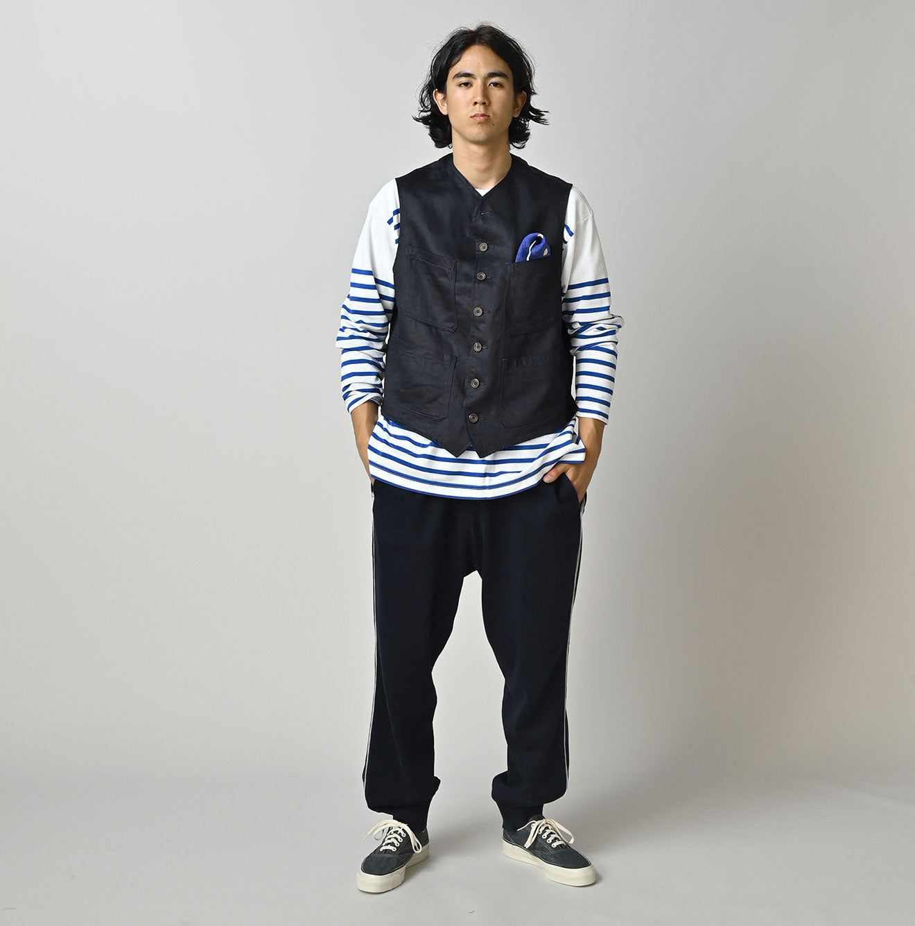 Indigo Linen Sateen 908 Vest