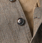 Indigo Mini Herringbone Cotton Tweed 908 Reversible Vest Detail
