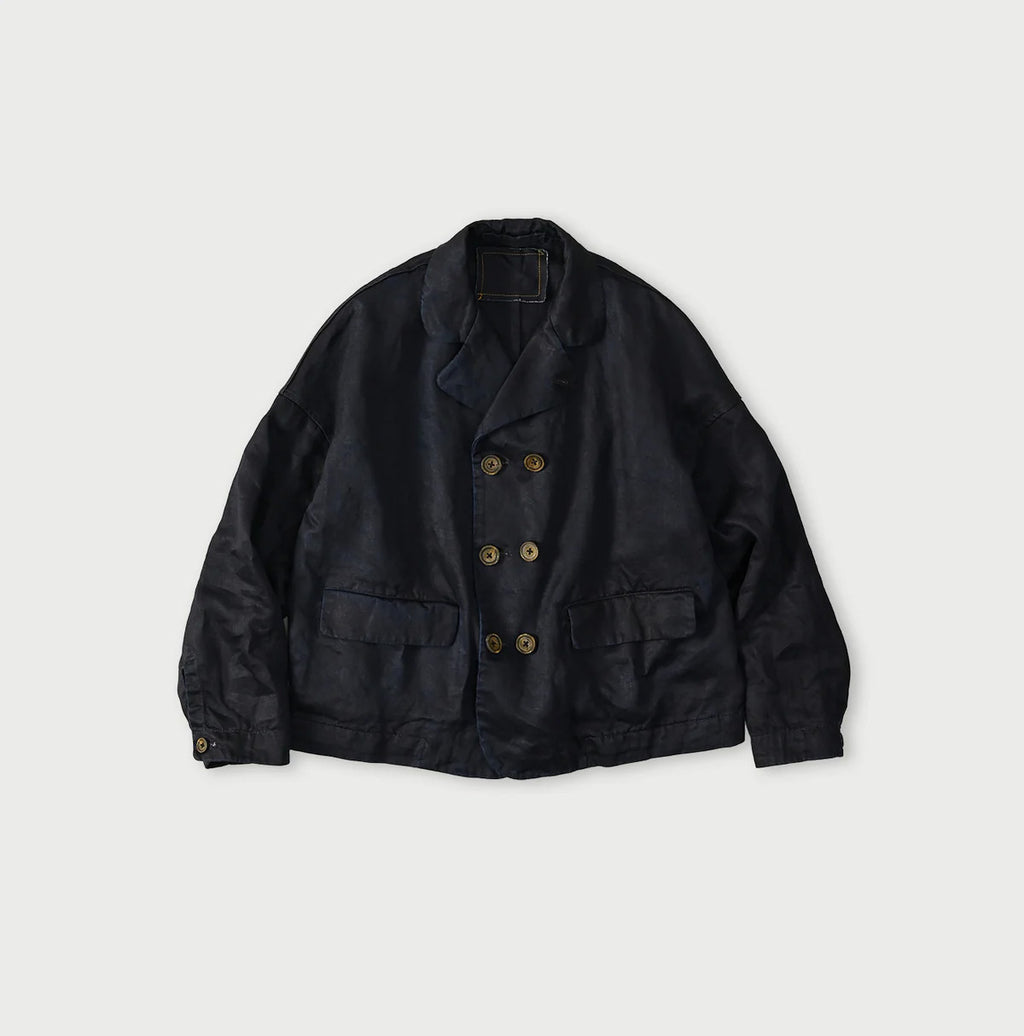 Indigo Linen Sateen Uma Jacket