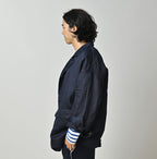 Indigo Linen Sateen Uma Jacket