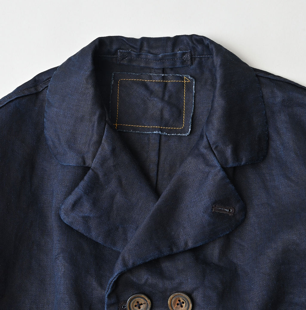 Indigo Linen Sateen Uma Jacket