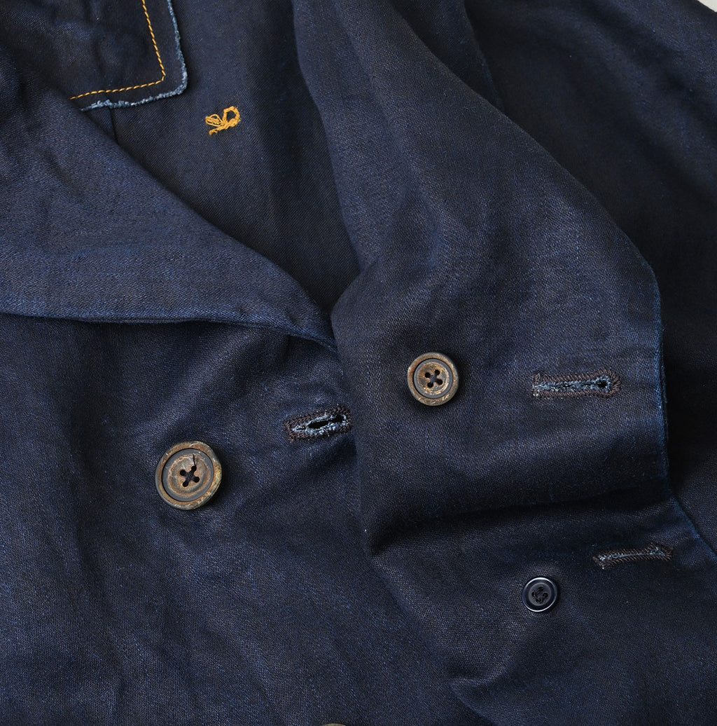 Indigo Linen Sateen Uma Jacket