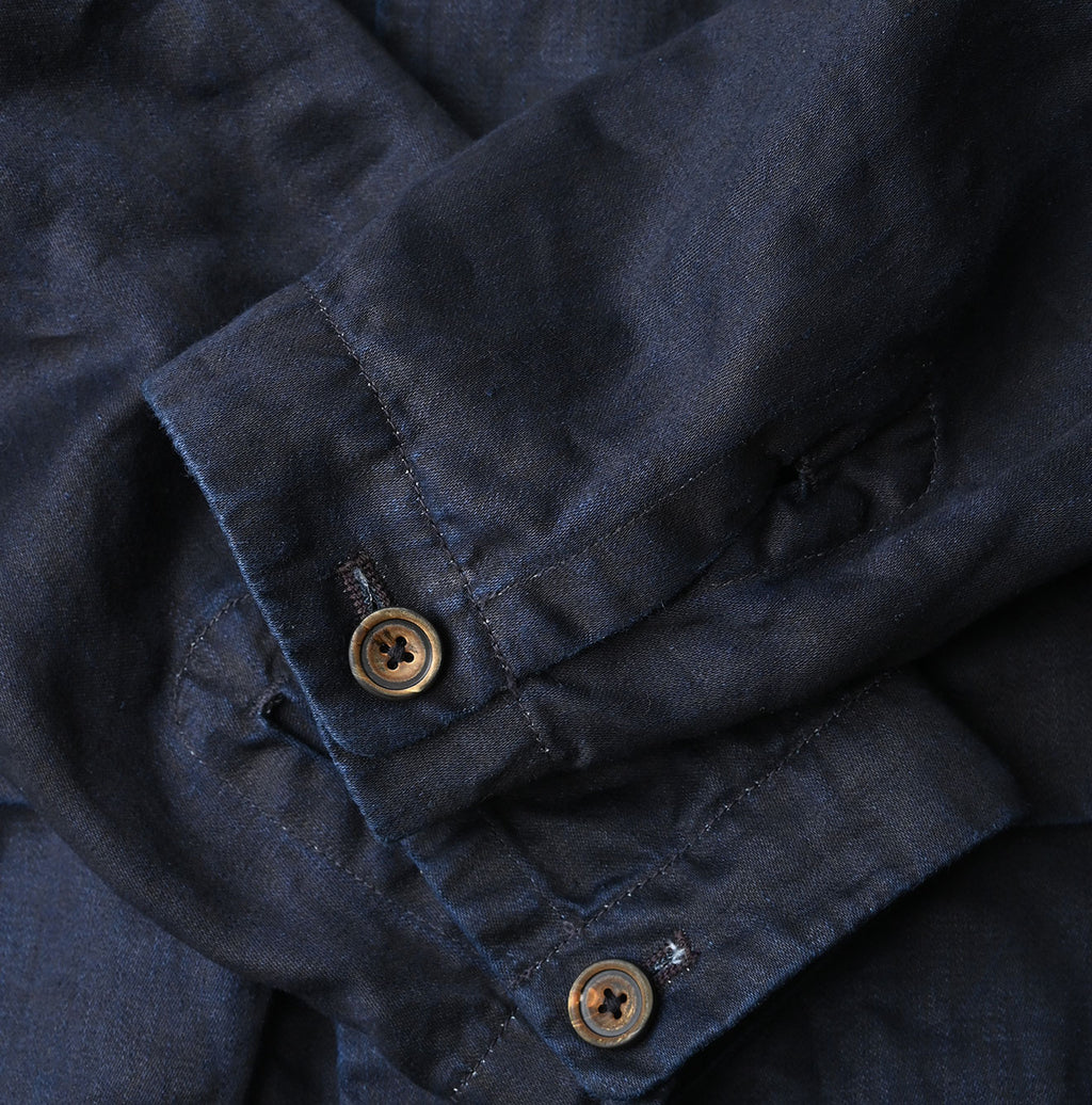 Indigo Linen Sateen Uma Jacket