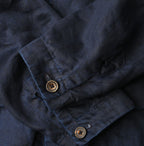 Indigo Linen Sateen Uma Jacket