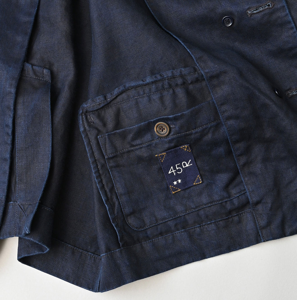 Indigo Linen Sateen Uma Jacket