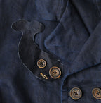 Indigo Linen Sateen Uma Jacket