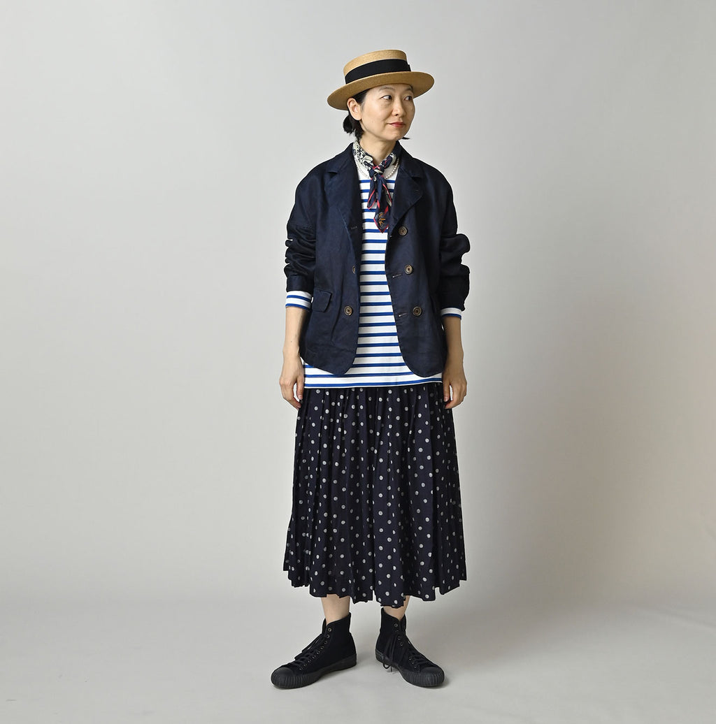 Indigo Linen Sateen Uma Jacket