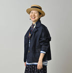 Indigo Linen Sateen Uma Jacket