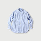 No.180 Miko 908 Loafer Stand Collar Shirt Saxe Stripes