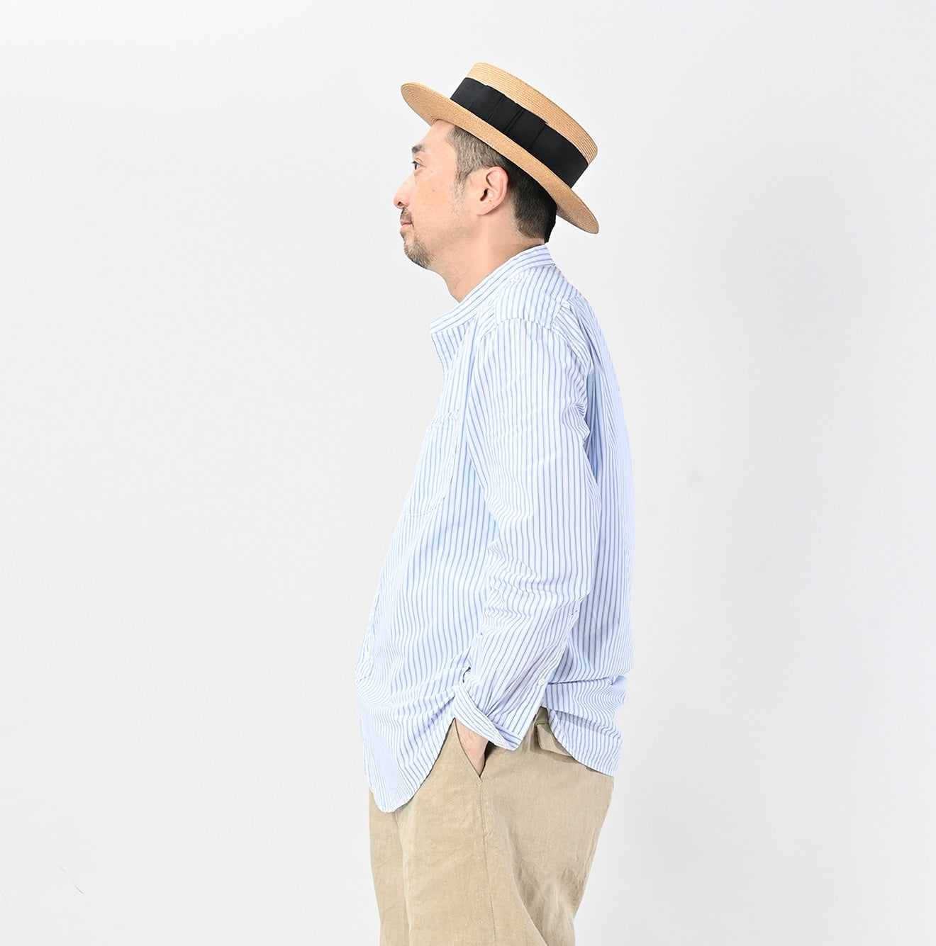 No.180 Miko 908 Loafer Stand Collar Shirt Male Model