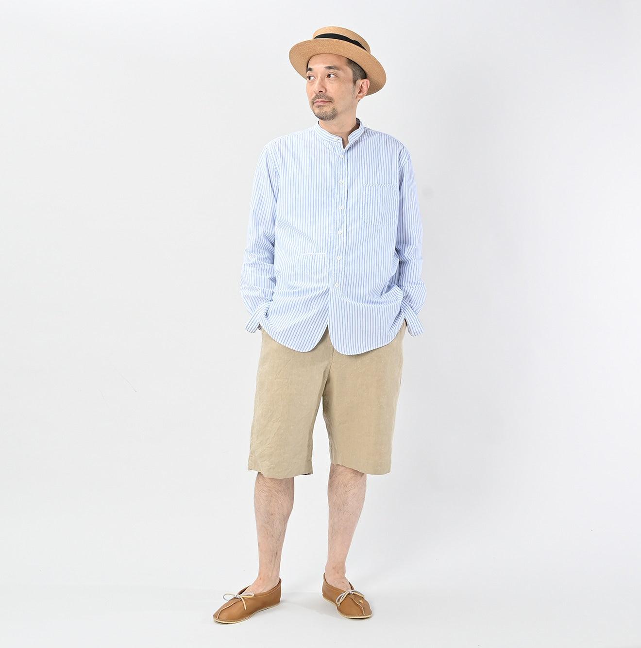 No.180 Miko 908 Loafer Stand Collar Shirt Male Model